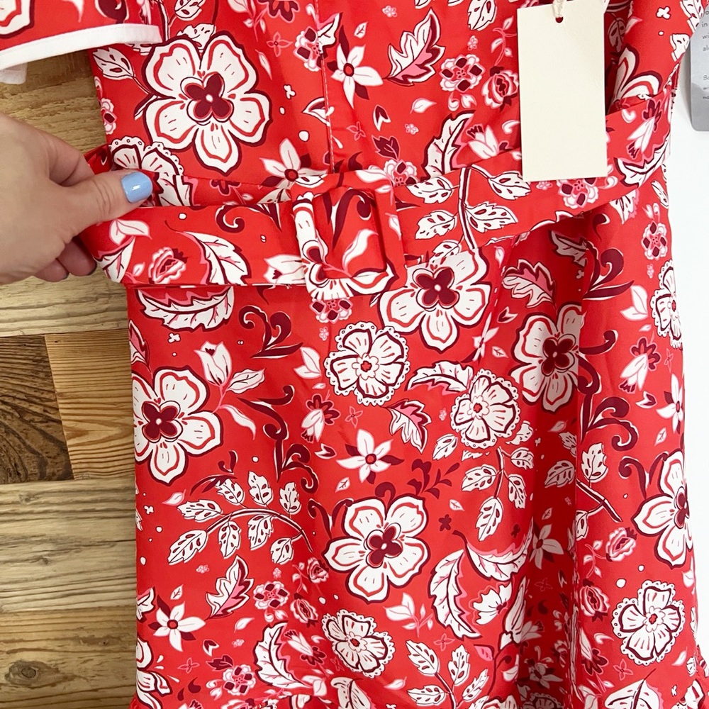 NWT Melloday Belted Floral Mini Dress - Picture 8 of 9
